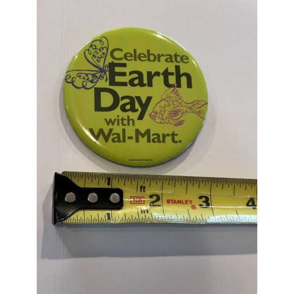 Earth Day Walmart Store employee Button Shirt Pin save the planet - Picture 1 of 2